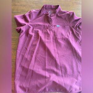 Figs Maternity Burgundy Scrub Top and bottom set